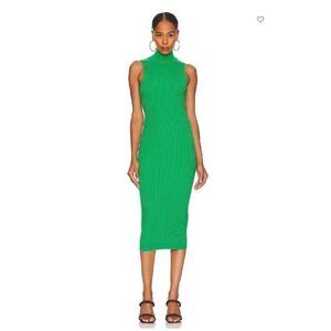 L'Academie Eiji Sleeveless Knit Midi Dress in Green Size S